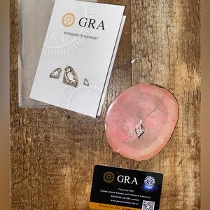 0.5ct moissanite, sterling, silver brand new necklace GRA certified